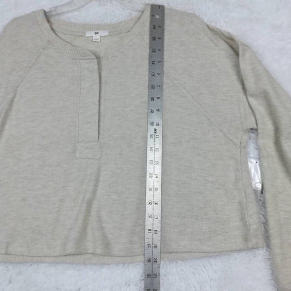 Bp Womens Pullover Sweater Beige Long Sleeve Jewel Neck Tight Knit L New - Picture 4 of 8
